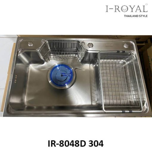 CHẬU RỬA CHÉN I-ROYAL 8048 1 HỘC INOX 304 DẬP IR-8048D 304 - 1