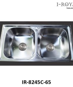 CHẬU RỬA CHÉN I-ROYAL 8245 2 HỘC INOX 304 DẬP IR-8245C-65