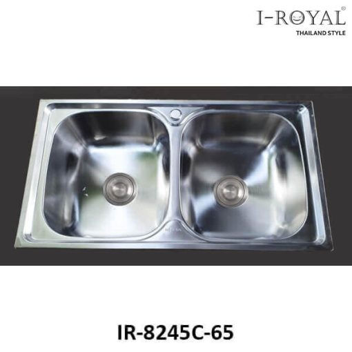 CHẬU RỬA CHÉN I-ROYAL 8245 2 HỘC INOX 304 DẬP IR-8245C-65 - 1