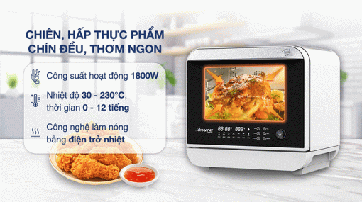 LÒ CHIÊN KHÔNG DẦU HƠI NƯỚC 18 LÍT DREAMER DKA SAF118W - 7