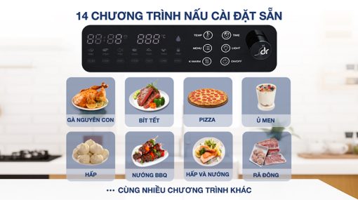 LÒ CHIÊN KHÔNG DẦU HƠI NƯỚC 18 LÍT DREAMER DKA SAF118W - 9