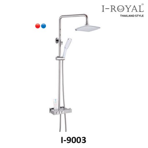 SEN TẮM ĐỨNG CHỈNH NHIỆT ĐỘ ĐỒNG THAU MẠ CROME I-ROYAL I-9003 - 1