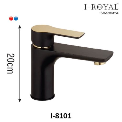 VÒI LAVABO NÓNG LẠNH ĐỒNG MẠ TĨNH ĐIỆN ĐEN I-ROYAL I-8101 - 1