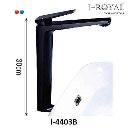 VÒI LAVABO NÓNG LẠNH ĐỒNG THAU MẠ ĐEN I-ROYAL I-4403B - 1