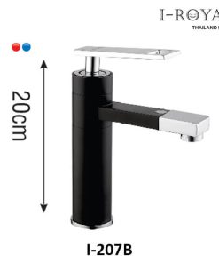 VÒI LAVABO NÓNG LẠNH ĐỒNG THAU MẠ TĨNH ĐIỆN ĐEN I-ROYAL I-207B