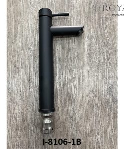 VÒI LAVABO TRÒN NL INOX SƠN TĨNH ĐIỆN ĐEN (cao 30cm) I-ROYAL I-8106-1B