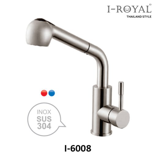 VÒI RỬA CHÉN NÓNG LẠNH DÂY RÚT INOX 304 I-ROYAL I-6008 - 1
