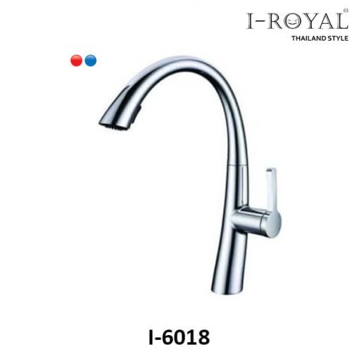 VÒI RỬA CHÉN NÓNG LẠNH DÂY RÚT ĐỒNG THAU MẠ CROM I-ROYAL I-6018 - 1