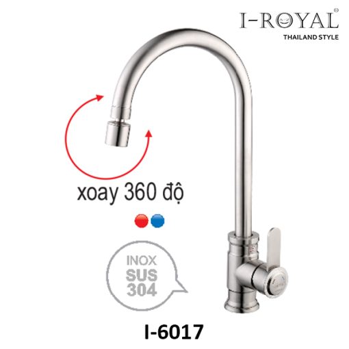 VÒI RỬA CHÉN NÓNG LẠNH INOX 304 I-ROYAL I-6017 - 1