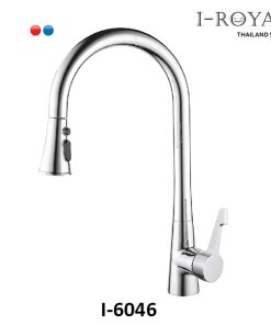 VÒI RỬA CHÉN NÓNG LẠNH DÂY RÚT ĐỒNG THAU MẠ CROME I-ROYAL I-6046