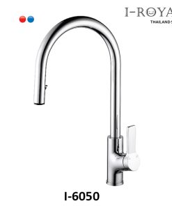 VÒI RỬA CHÉN NÓNG LẠNH DÂY RÚT ĐỒNG THAU MẠ CROME I-ROYAL I-6050