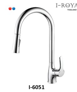 VÒI RỬA CHÉN NÓNG LẠNH DÂY RÚT ĐỒNG THAU MẠ CROME I-ROYAL I-6051