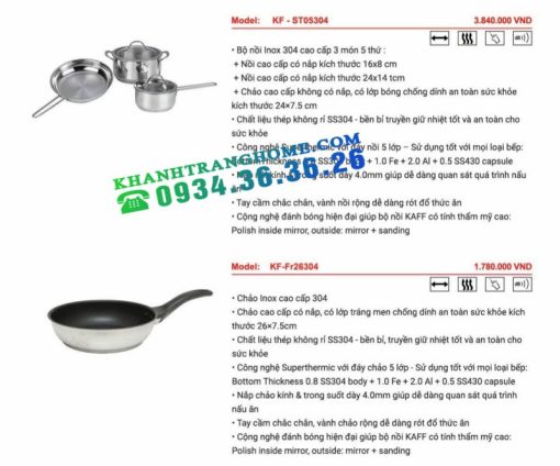 BỘ NỒI INOX 5 MÓN KAFF KF-ST05304 - 59