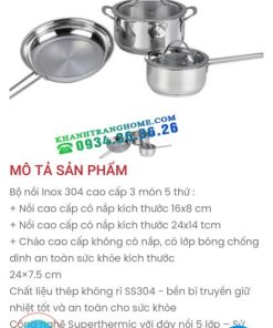 BỘ NỒI INOX 5 MÓN KAFF KF-ST05304 - 122 BỘ NỒI INOX 5 MÓN KAFF KF-ST05304 - 121