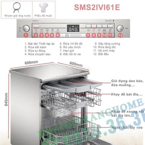 MÁY RỬA CHÉN BÁT ĐỘC LẬP BOSCH SMS2IVI61E SERIE 2 13 BỘ - 16