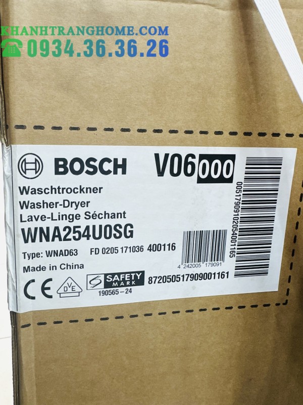 MÁY GIẶT SẤY QUẦN ÁO BOSCH TGB WNA254U0SG 10KG 6KG - SERIE 6 - 116