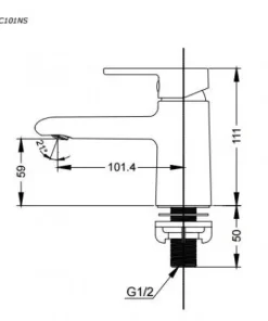 Vòi Lavabo TOTO TVLC101NSR Lạnh “Vòi chậu nước lạnh NEW STANDARD (Không bao gồm bộ xả và ống thải chữ P)” - 9