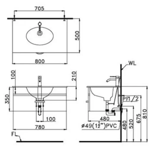 Lavabo CAESAR LF5026 Đặt Bàn - 7