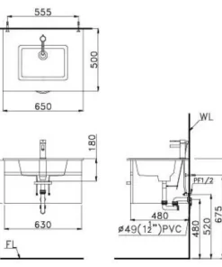 Lavabo CAESAR LF5030 Đặt Bàn - 13
