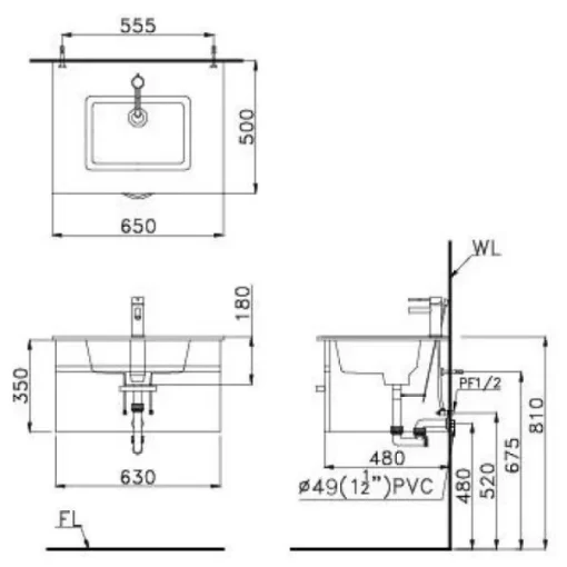 Lavabo CAESAR LF5030 Đặt Bàn - 7