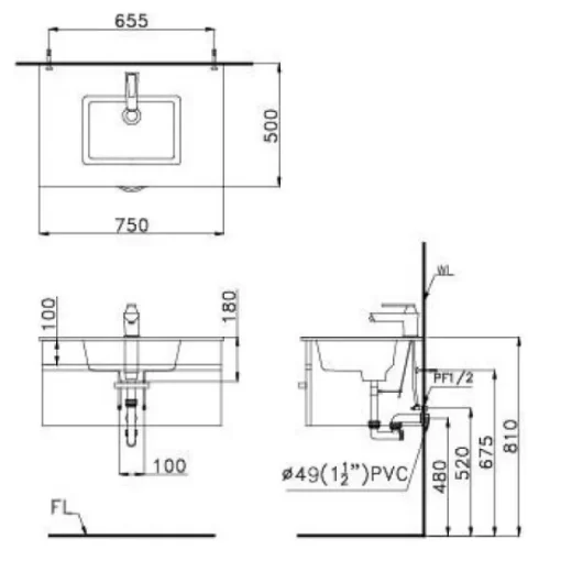 Lavabo CAESAR LF5032 Đặt Bàn - 7