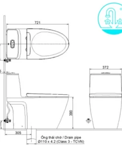 Bồn Cầu INAX AC-912/CW-S32VN 1 Khối Nắp Rửa Cơ - 10 Bồn Cầu INAX AC-912/CW-S32VN 1 Khối Nắp Rửa Cơ - 9