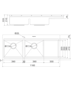 CHẬU RỬA CHÉN SLIDE MALLOCA MS-1162R