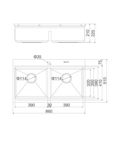 CHẬU RỬA CHÉN SLIDE MALLOCA MS-862