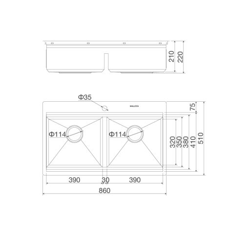 CHẬU RỬA CHÉN SLIDE MALLOCA MS-862