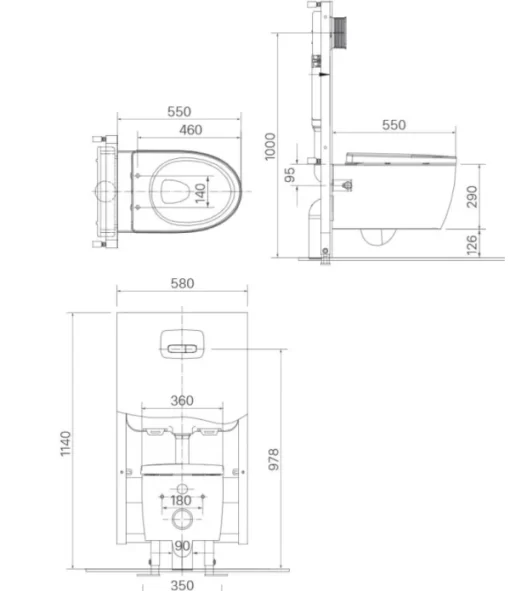 Bồn Cầu INAX AC-952VN Treo Tường Nắp Êm - 5