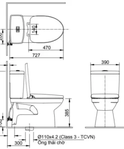 Bồn Cầu INAX C-504VAN 2 Khối Nắp Êm - 10 Bồn Cầu INAX C-504VAN 2 Khối Nắp Êm - 9