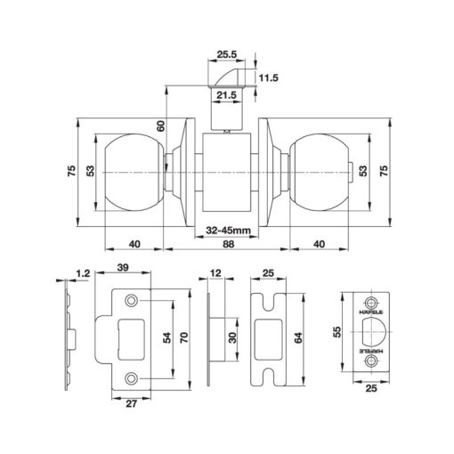 Bộ Tay Nắm Cửa Dạng Tròn Hafele 489.93.130 - 9