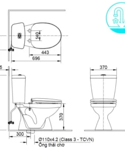 Bồn Cầu INAX C-108VA 2 Khối Nắp Thường - 9