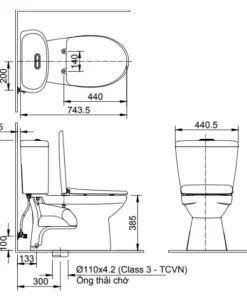 Bồn Cầu INAX C-306VA 2 Khối Nắp Thường - 9