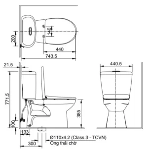 Bồn Cầu INAX C-306VA 2 Khối Nắp Thường - 9