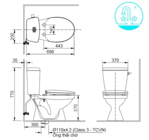 Bồn Cầu INAX C-117VA 2 Khối Nắp Thường - 7