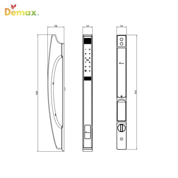 Khóa thông minh DEMAX SL802 BL tiêu chuẩn Đức - 3