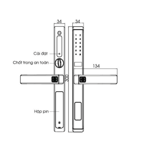 Khóa thông minh DEMAX SL688 BL tiêu chuẩn Đức - 3