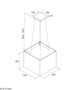 Máy hút mùi đảo Malloca CONCRETE K-400 - 17