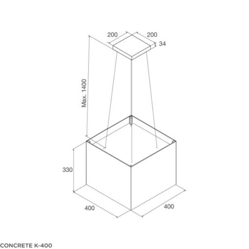 Máy hút mùi đảo Malloca CONCRETE K-400 - 3
