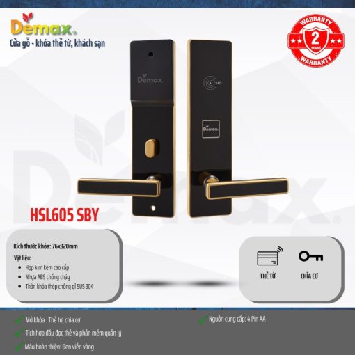 Khóa khách sạn DEMAX HSL605 SBY tiêu chuẩn Đức - 7
