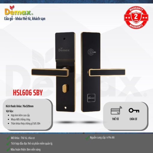 Khóa khách sạn DEMAX HSL606 SBY tiêu chuẩn Đức - 5