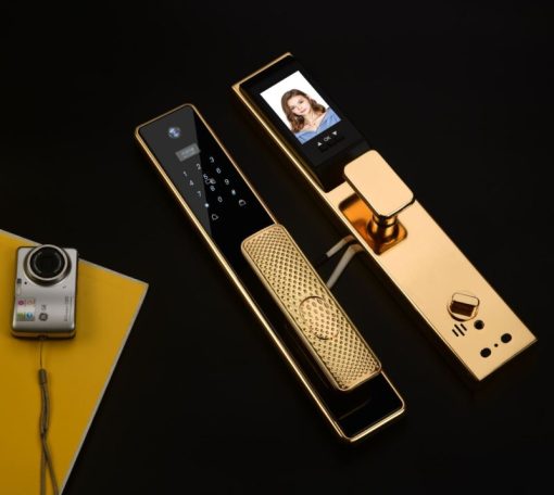 Khoá điện tử Hubert Cửa Gỗ HB CG99 Gold 24K - 1