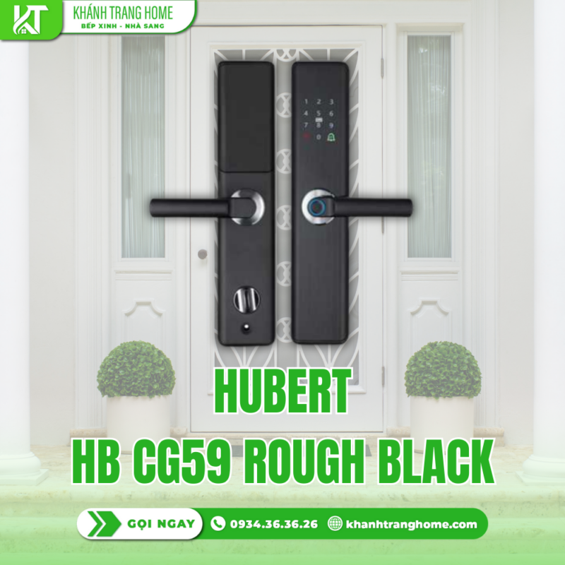 KHÓA CỬA VÂN TAY HUBERT HB CG59 ROUGH BLACK