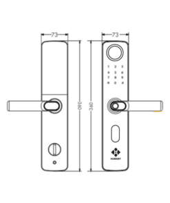 KHÓA CỬA VÂN TAY HUBERT HB CG66 BLACK