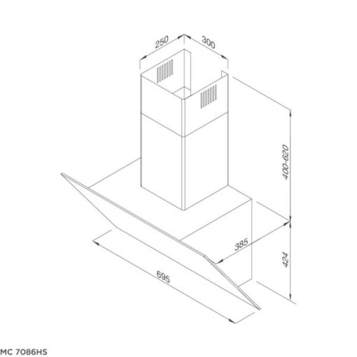 Máy hút mùi áp tường Malloca MC 7086HS - 3