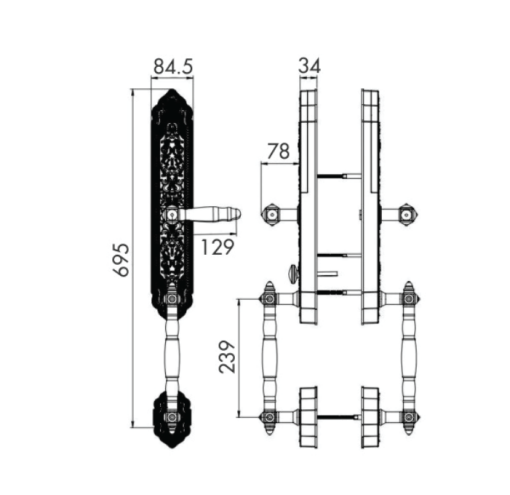 KHÓA CỬA ĐẠI SẢNH HUBERT HB DS86 - 3
