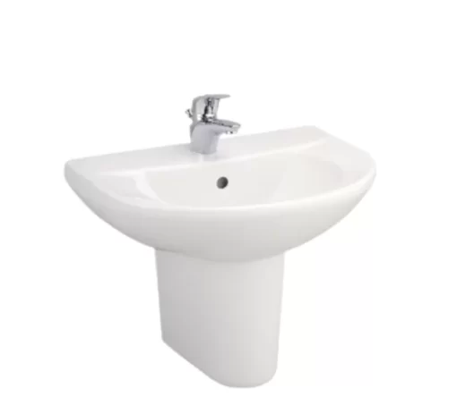 Chậu Rửa Lavabo COTTO C014/C4201 Treo Tường Kèm Chân Ngắn - 1