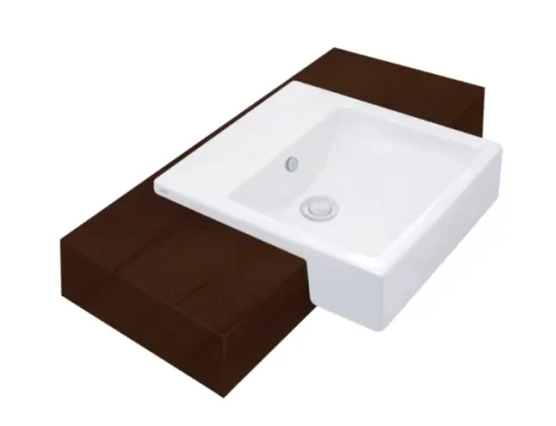 Chậu Rửa Lavabo COTTO C02717 Parvis Bán Âm Bàn Kháng Khuẩn - 3