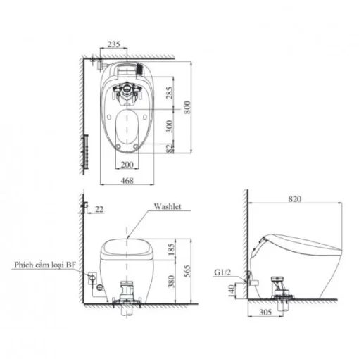 Bồn Cầu Thông Minh TOTO CS900KVT#NW1/T53P100VR NEOREST NX I - 5